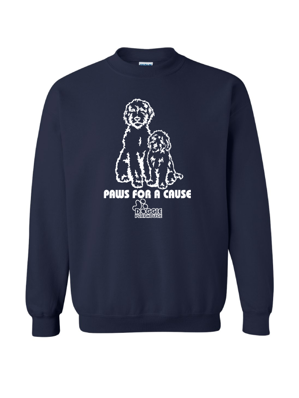 PAWS FOR A CAUSE  (DOGGIE PLAYHOUSE)  Adult Crewneck Sweatshirt