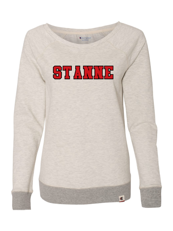 ST ANNE LADIES Champion French Terry LIGHTWEIGHT Boat Neck Sweatshirt